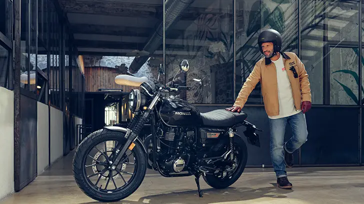 Honda GB350S and rider