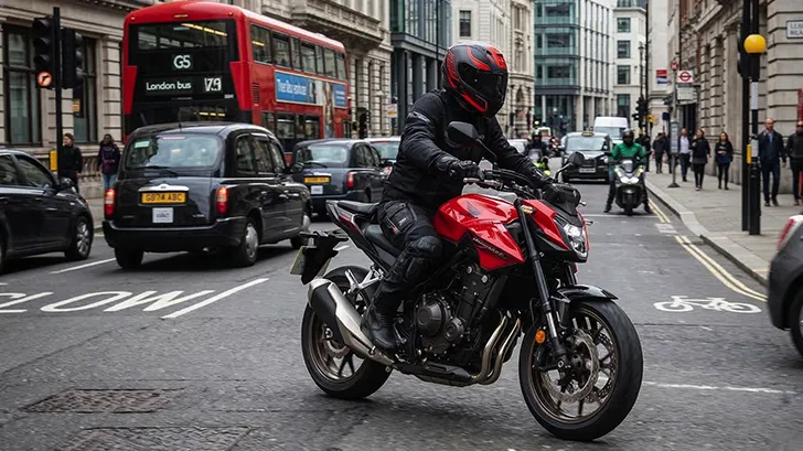City riding on a Honda E-Clutch motorcycle